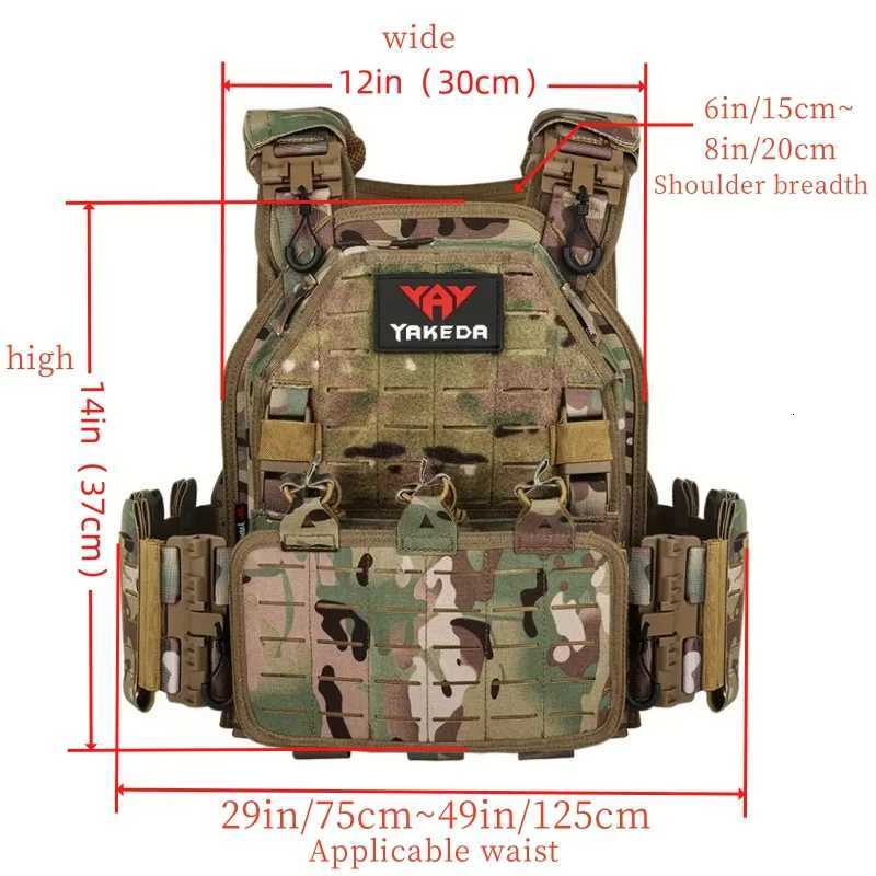 YAKEDA Tactical Vest Outdoor Hunting Plate Carrier Protective Adjustable Vest Airsoft Carrier Combat Equipment XJ250730XJ251114