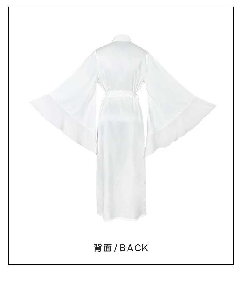 Wedding Dresses Loose Large Size Sleepwear Womens Clothing Home New Silk Satin Bathrobe Female Long Sleeve Bride Shower Robe C251115