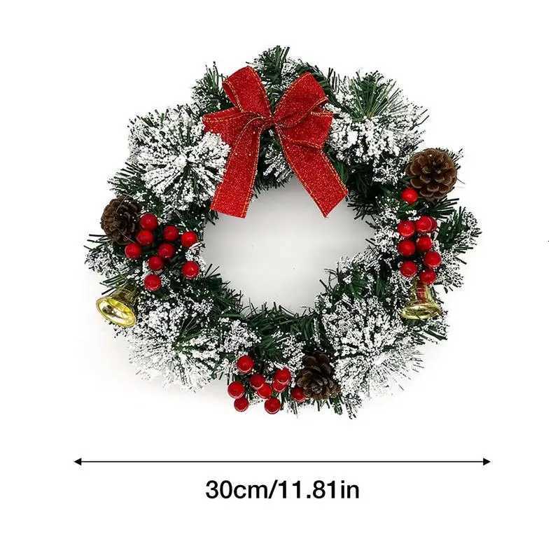 40cm Christmas Wreath Decor Artificial Hanging Xmas Wreath Pendant Home Window Door Outdoor Christmas Decoration Party SuppliesM251115
