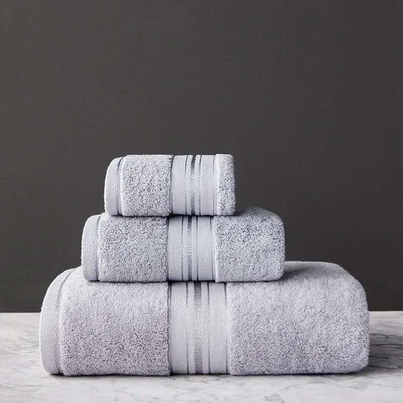 New Egyptian Cotton Bath High-Quality Solid Color Thicken Bathroom Towel Set Soft Comfortable