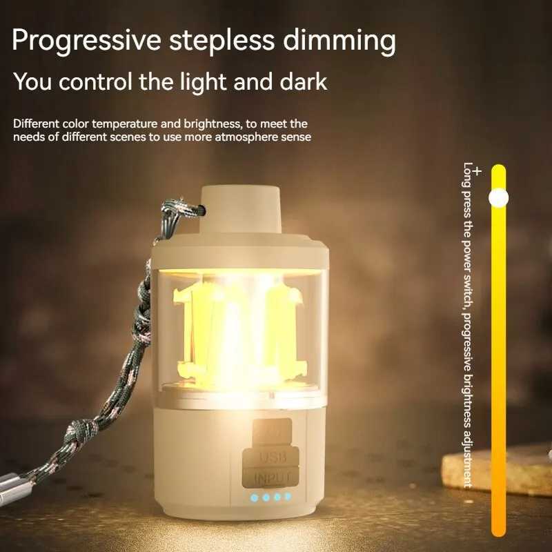 Portable COB Warm Camping Lights Strong LED Lantern Flashlight Rechargeable Outdoor Emergency Fishing Tents Tungsten Lamp M251115