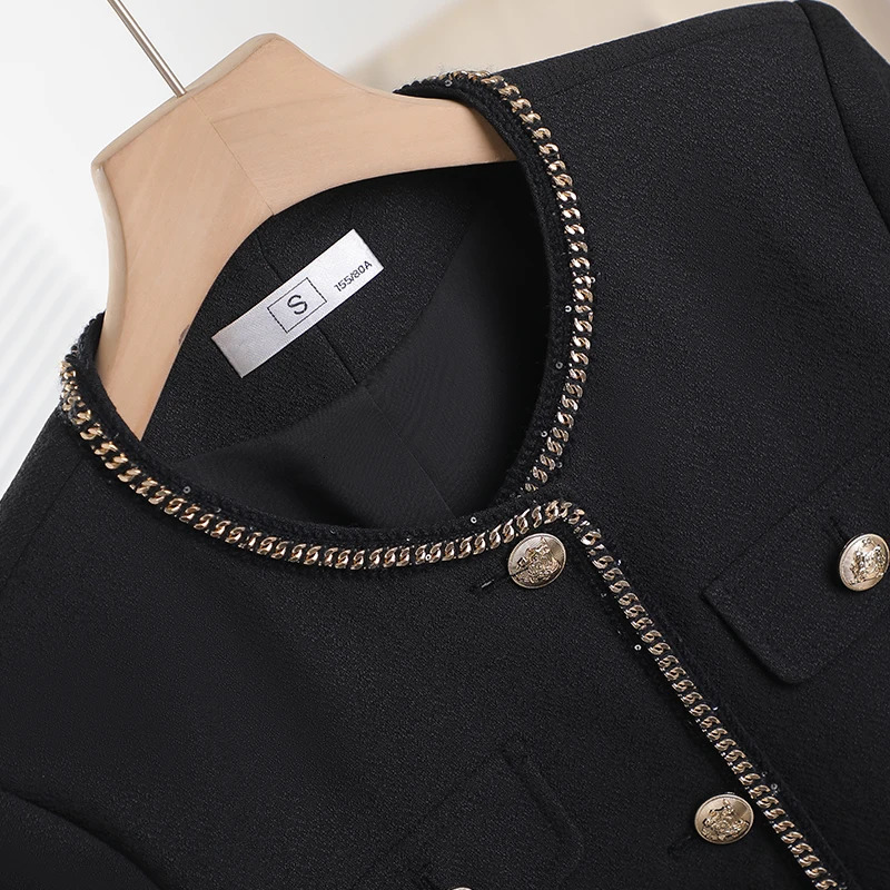 Womens autumn winter clothing French elegant goddess fashion button jacket and high waisted long skirt two-piece set chic 250410