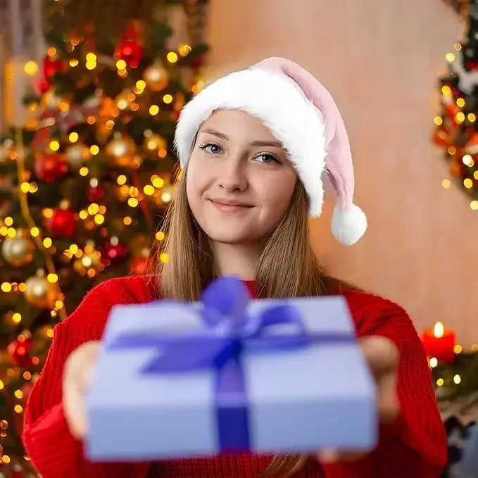 Chrismas Hat Adults Santa Hat for Men and Women Pink Green Blue Red Purple Black White Y251115
