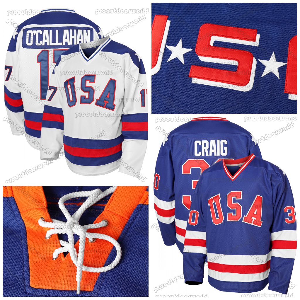 1980 USA Retro Movie Hockey Jeresy Mike Eruzione Graig Jack O'Callahan Hanson Doug Glatt Charlie Conway Sweater Relaxed Fit Double-Reinforced Stitching Casual Wear
