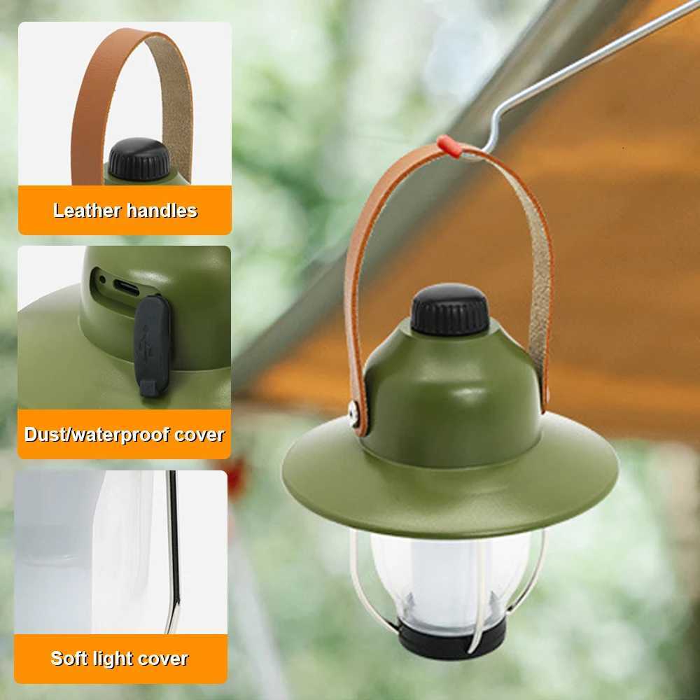 Camping Tent Light Portable LED Campsite Lantern Waterproof Night Lamp Support 3 Color and Stepless Dimming for Tent Hiking M251115
