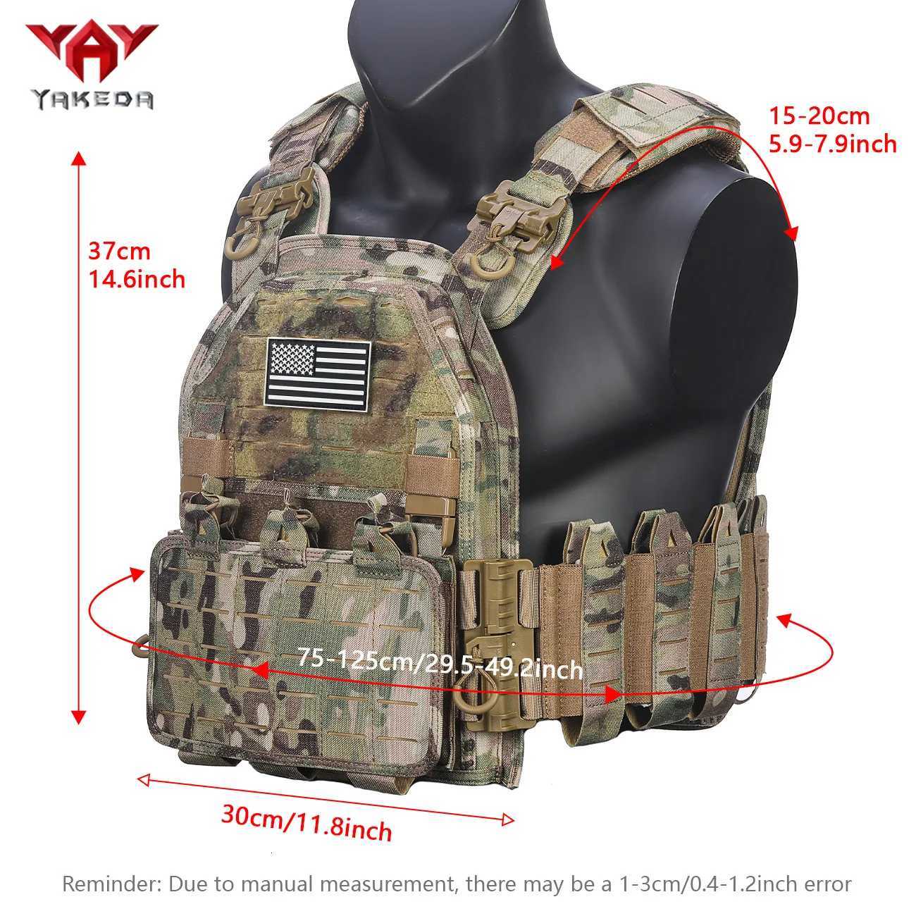 YAKEDA (with American flag) MOLLE training vest outdoor training vest 1000D waterproof and wear-resistant XJ250730XJ251114
