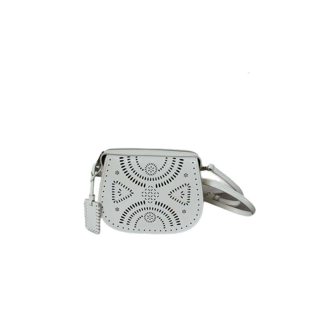 Mm Women's Bags Hollowed Out Carved Saddle High-Quality And Versatile Single Shoulder Crossbody Bag, Design Sense Handbag, Genuine Leather Women&