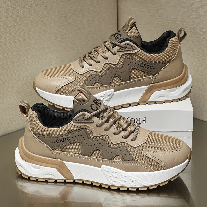 Mens running sports shoes thick soled youth casual board shoes mens fashionable board comfortable skateboard shoes outdoor walking shoes 250411