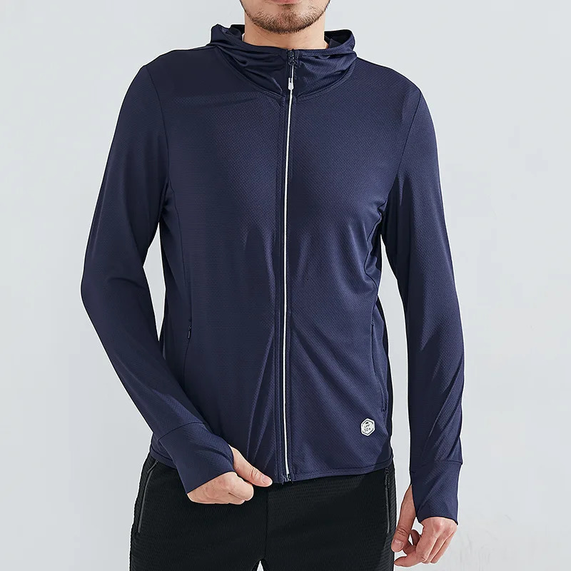Full Zip Mens Sun Protection Hoodie Shirt UPF 50 Long Sleeve SPF Rash Guard Fishing Swimming Light Weight 250414