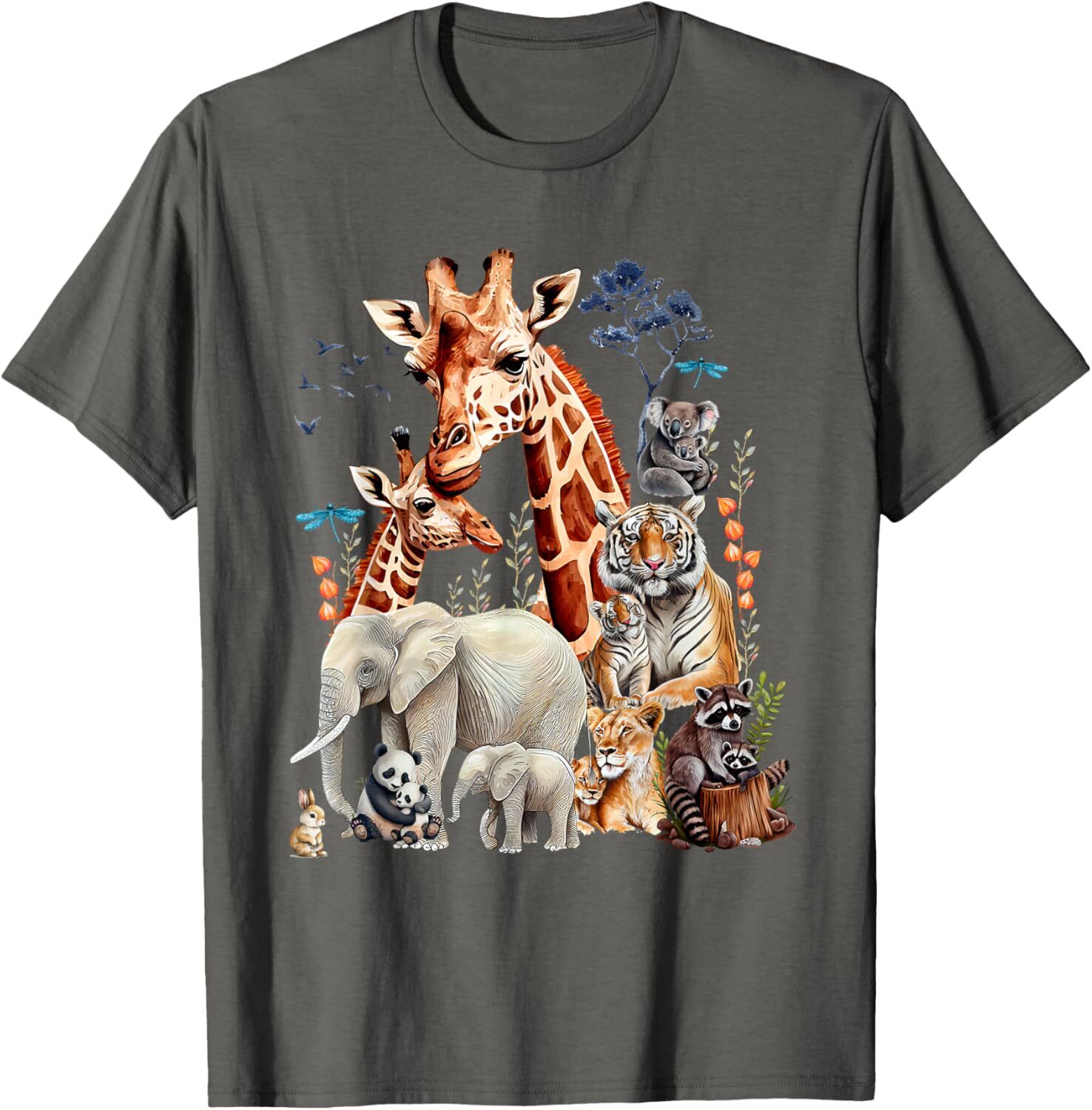 T shirt for Mens Zoo Animals Wildlife Birthday Party Animal Safari Jungle Graphic Tee Casual Tops Clothes Short sleeve cool