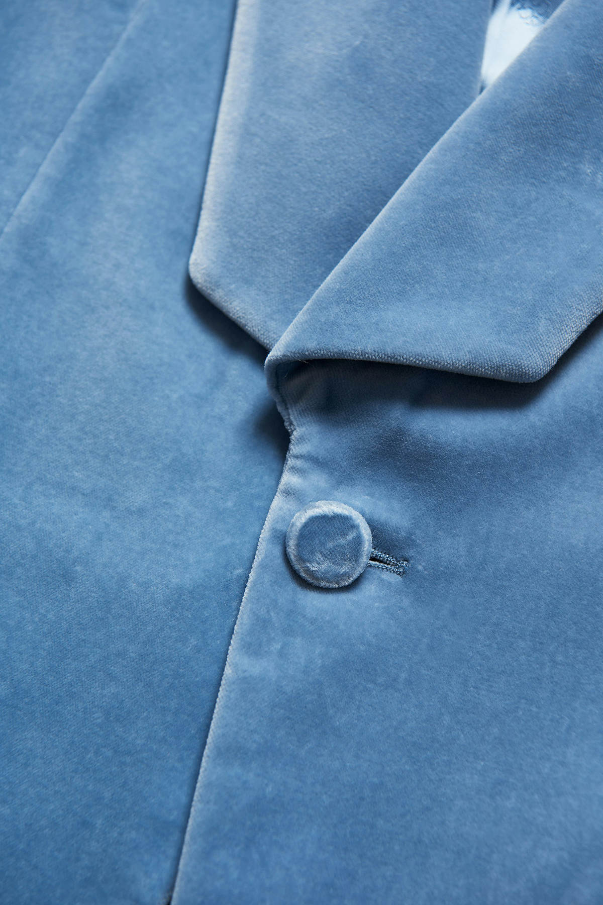 Pure Blue Velvet Wedding Tuxedos 1 Piece Set Jacket One Button Men Suit Shawl Lapel Casual Groom Wear Party Suits Customized