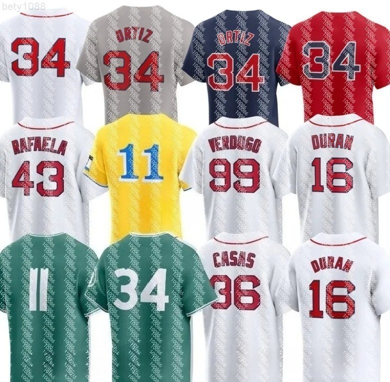 Men Custom MLB Red Sox Baseball Jersey David Ortiz Rafael Devers Masataka Yoshida Triston Casas Ceddanne Rafaela Connor Wong Jarren Duran ALEX BREGMAN Roman Anthony
