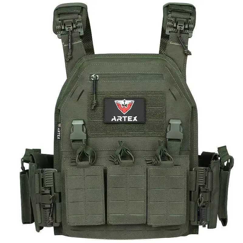 Ranger Green Plate Carrier Tactical Vest With Quick Release Security Molle Tactical Vest Bandolier Laser Cut Vest XJ250730XJ251114