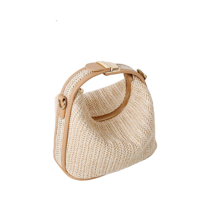 Handmade Beach Bag 2024 Korean Edition Summer New Straw Woven Fashion Handbag Women's Trendy Versatile Single Shoulder Diagonal Cross Bag Kq2