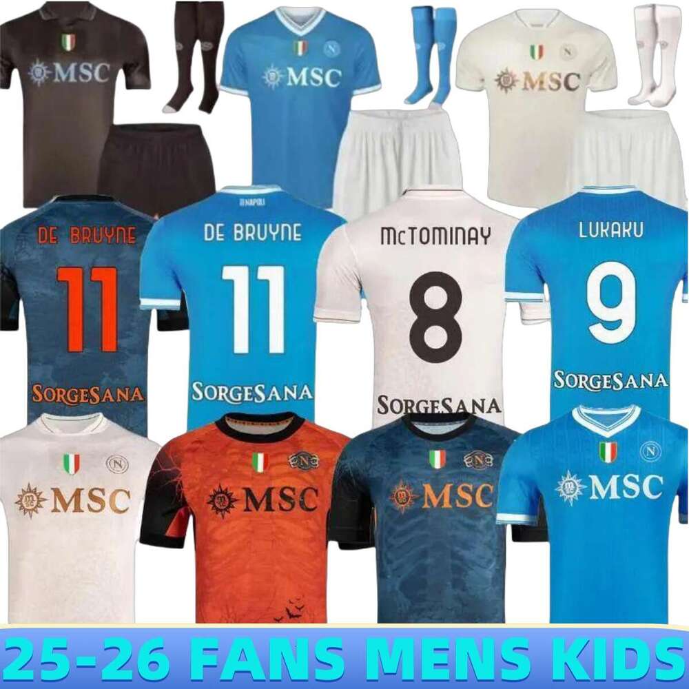 LUKAKU DE BRUYNE Napoli 25 26 Napoli jersey Maglia LANG LUCCA Naples 2026 BEUKEMA NERES Football Shirts McTOMINAY Napoli jersey top kit men kids Training ShirtS