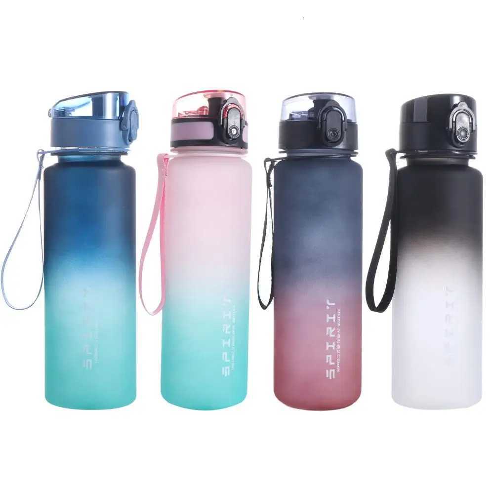 1 Liter Sports Water Bottle Gradient Color Portable Leak Proof Colorful Plastic Cup Large Capacity 500/800/1000mlW251114