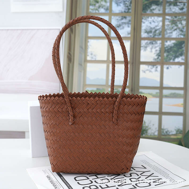 Handmade Beach Bag 2024 New Forest Series Woven Large Capacity Simple Women's Stylish Handheld Shopping Beach Bag Kq2