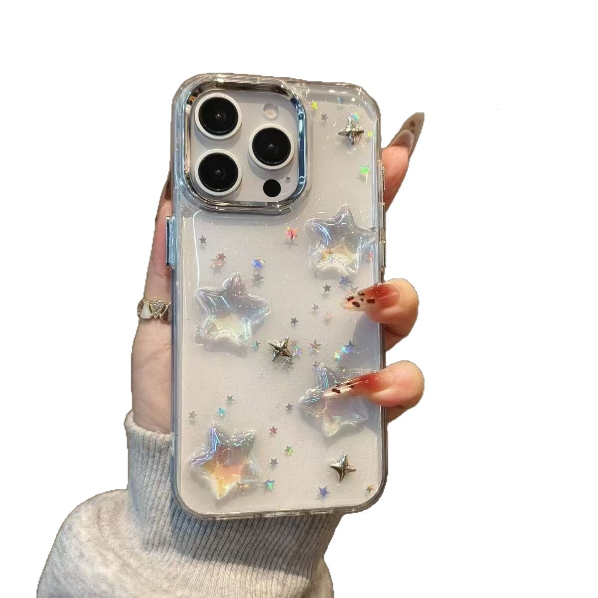Pentagram Transparent Phone Case Compatible with iPhone 17 Pro Max High-End vogue protective case iPhone 16/15