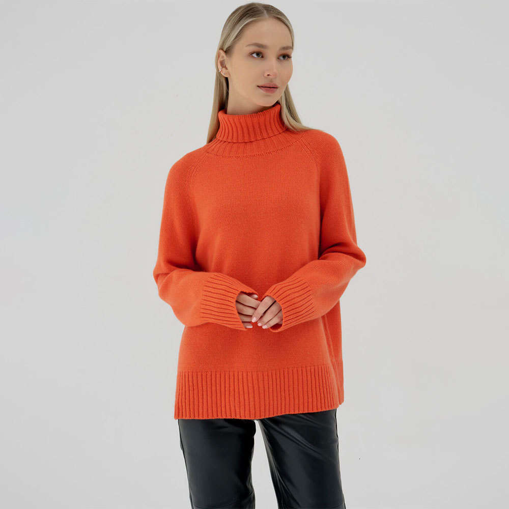 hoodie Mmwomen's Wear High Neck Autumn And Winter , Elegant Temperament, Versatile Commuting, Solid Color, Raglan Sleeve Sweater For Women jacket