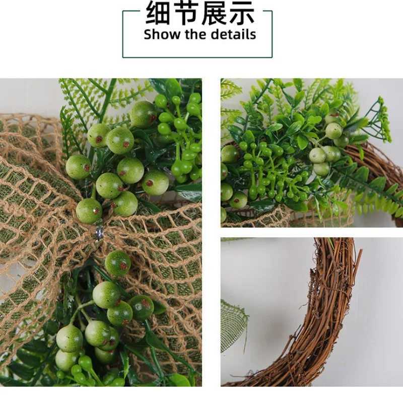 Autumn Mung Bean Folder Wreath Flower Crown For The Door Adorn Green Pod Plant Wreath Fall Wreaths Outdoor Garden DecorationM251115