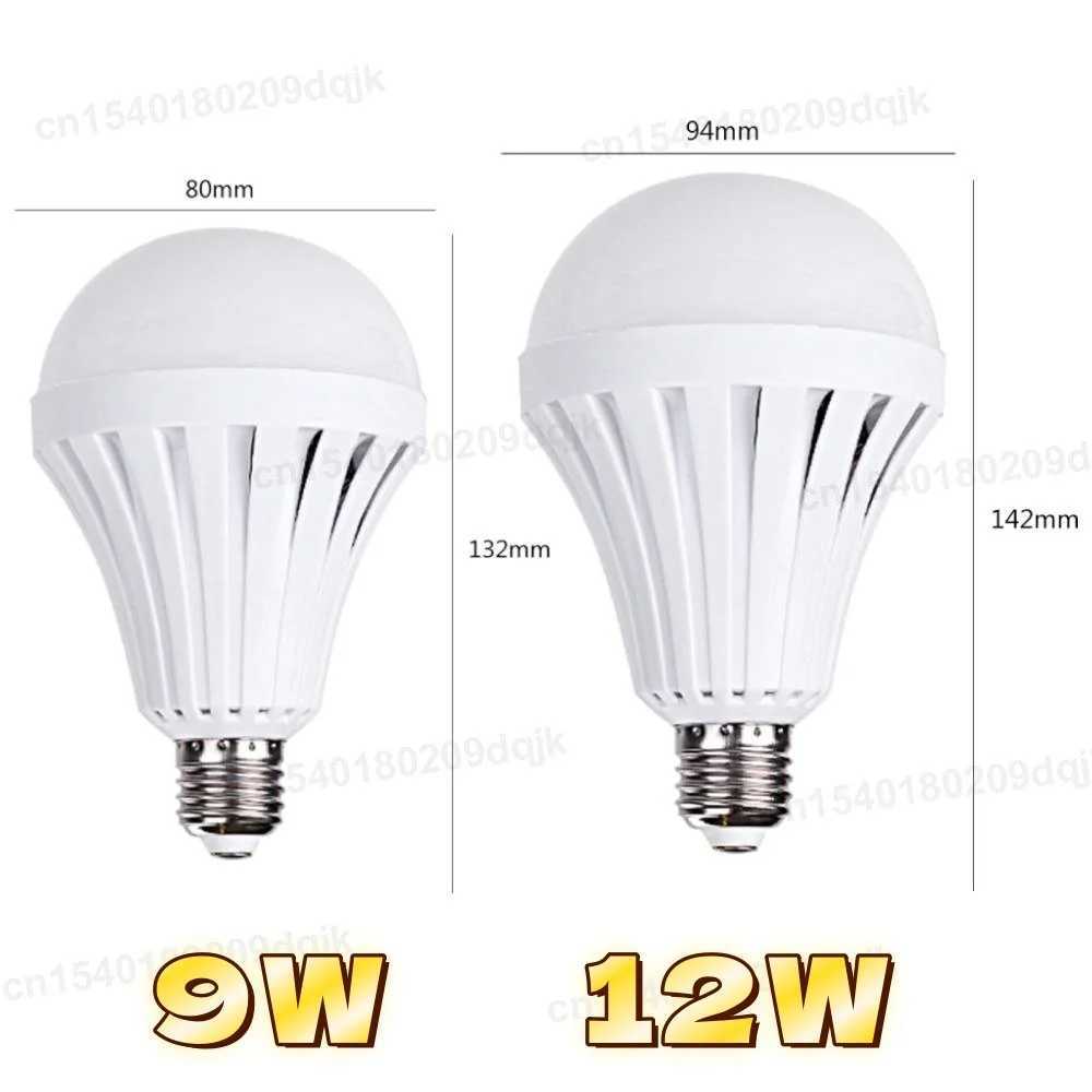 1-5PCS LED Rechargeable Light Bulb 9W 12W Emergency Bulb Portable Hanging Camping Lamp for Tent Home Power Failure Porch C251115
