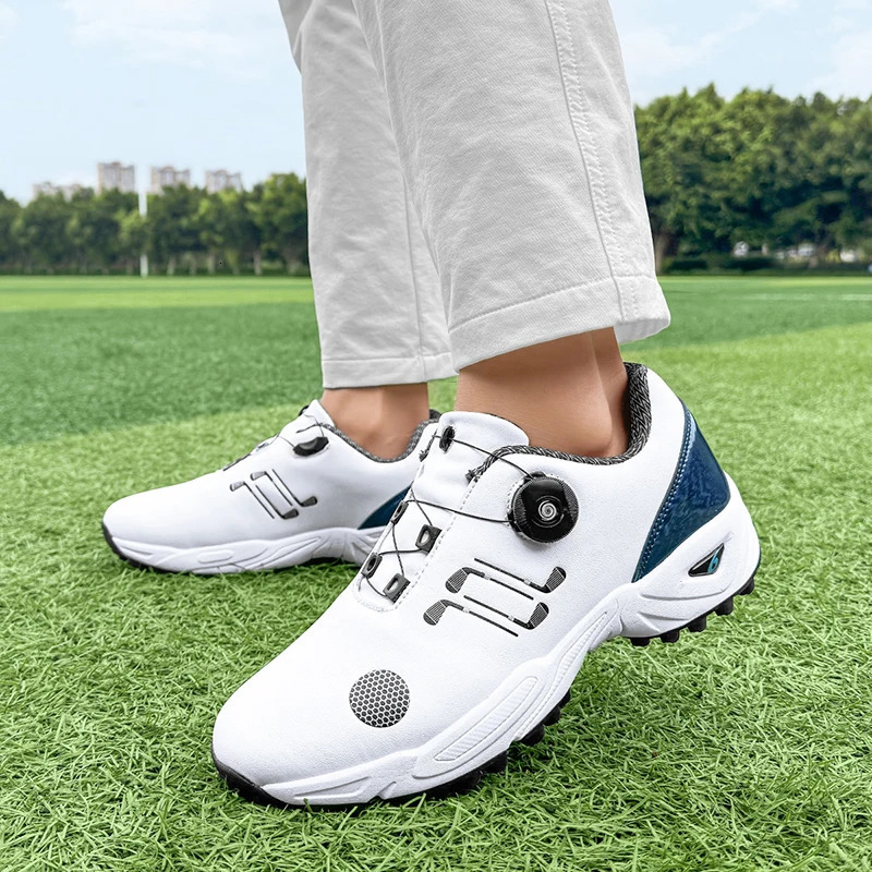 Professional large-sized outdoor leather golf shoes suitable for both men and women black and white mens flat walking sports shoes 250411