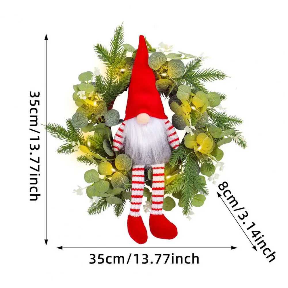 Led Christmas Wreath Festive Christmas Wreath Set with Eucalyptus Leaf Pine Spruce Decorations Holiday Front for IndoorM251115