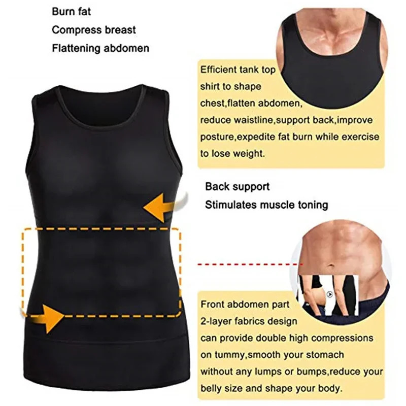 YBFDO Men Shapewear Undershirt Slimming Belly Shapewear Tummy Control Undershirt Body Shaper Waist Corset Tank Tops Underwear 250415