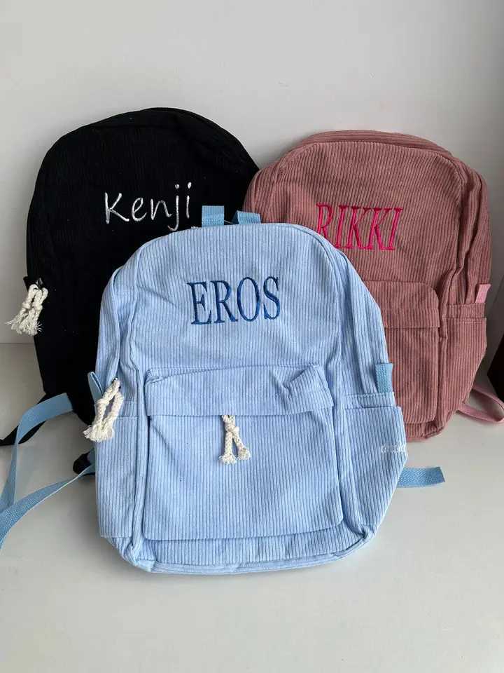 Personalized Kids Backpack Embroidered Corduroy BackpackBack to School Kid name backpackschool bag collegetoddlerwith nameW251114