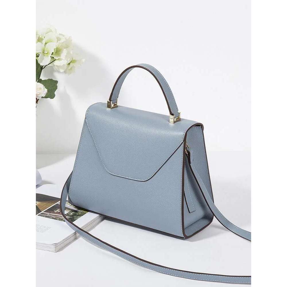 Office Ladies Satchels Handbag Split Leather Shoulder Elegant Women Hasp Casual Totes Sg Crossbody Messenger Bag