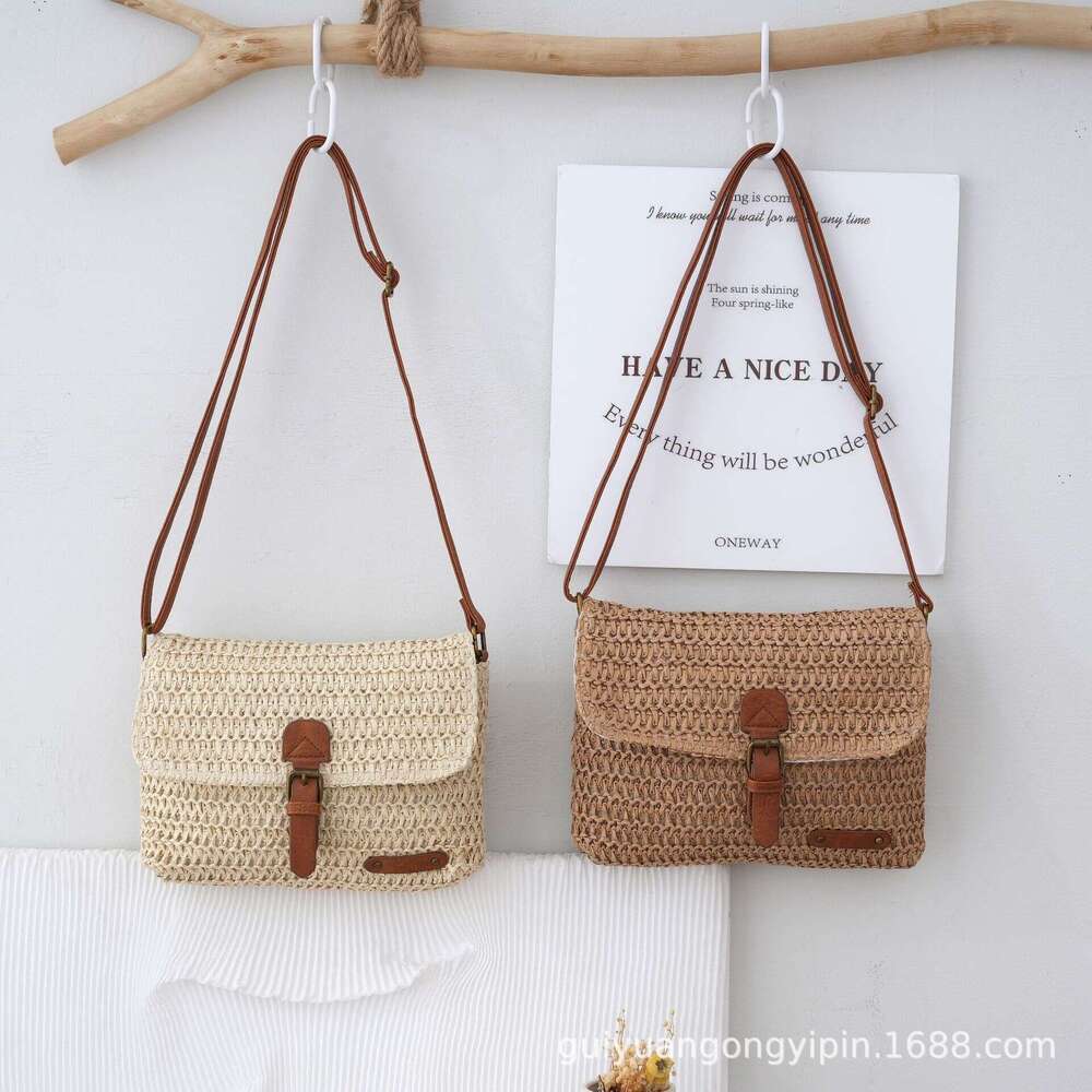 Handmade Beach Bag Small Postman Crossbody High-End Straw Bag, Versatile Woven Daily Use, Fashionable Summer Beach Bag For Women Kq2