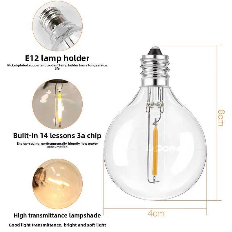 1PCS 5PCS 10PCS 15PCS 25PCS LED G40 Tungsten Lamp LED Bulb E12 1W 5W 220V 110V Outdoor Light String C251115