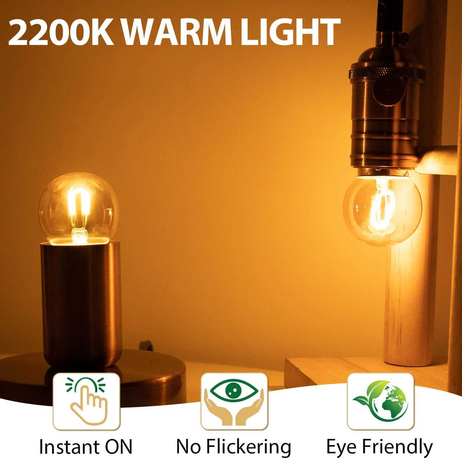 10PCS Light Bulbs G40 Retro Edison LED Light Bulb 1W E27 B22 2200K Amber Eplacement Lamp Bedroom Chandeliers Garden Decoration C251115