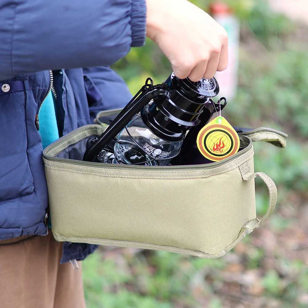 Kerosene Lamp Storage Bags Camping Lantern Storage Pouch with Pockets Easy To Carry Outdoor Hiking Tools Protector Cover Bags M251115