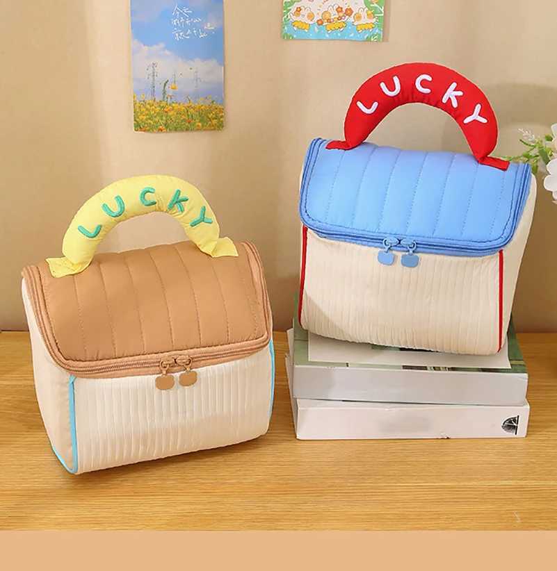 Cute Home Makeup Bag Womens Zipper Thick Toilet Bag Portable Large Capacity Travel Lipstick Napkin Storage BagXJ250415
