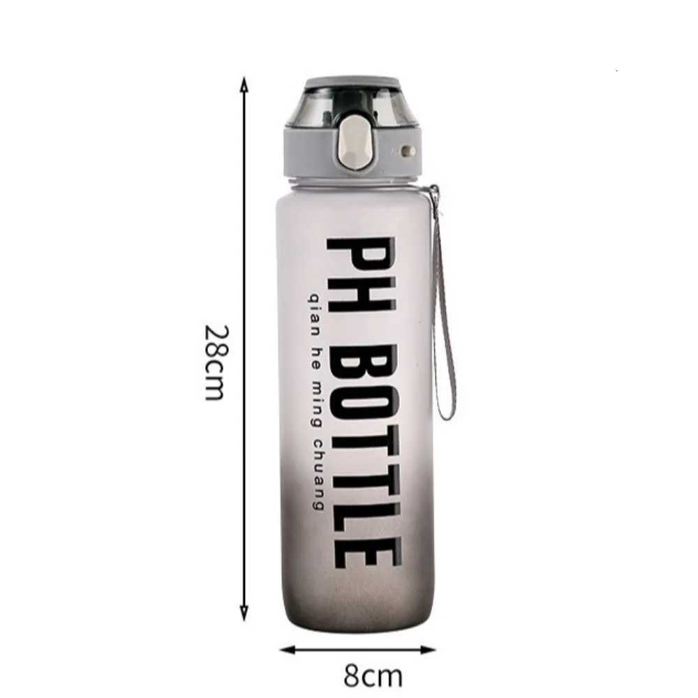 1L Sports Water Bottle with Straw Large Capacity Sports Kettle Leak-Proof Gradient Color Drinking Bottles for Outdoor TravelW251114