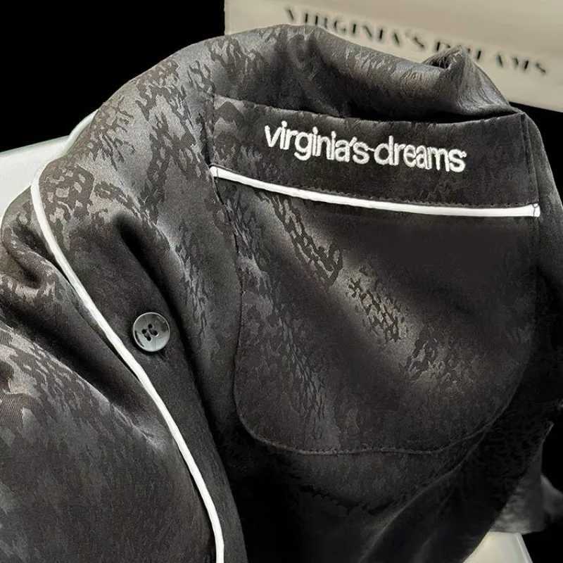 Mens sleepwear ice silk spring and summer home clothing young summer loose new sleepwear long sleeved oversized casual suit setXJ250415