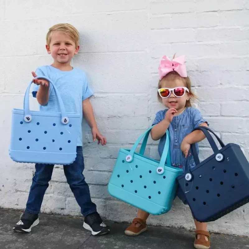 Childrens mini EVA beach bag waterproof picnic travel storage basket beach pool womens shopping handbag childrens jelly burger handbag W250415