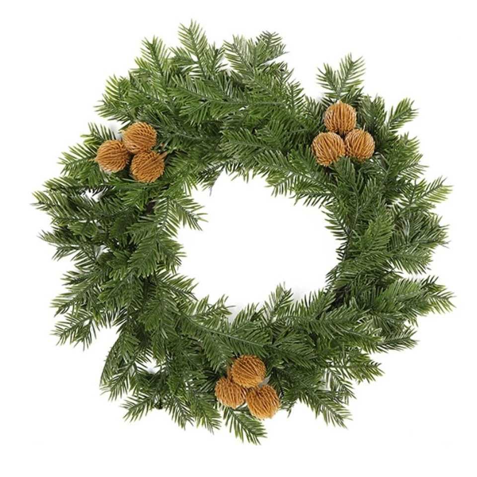 Artificial Christmas Decoration Festive Atmosphere Front Door Decor 20CM Artificial Wreath Flexible DecorationM251115