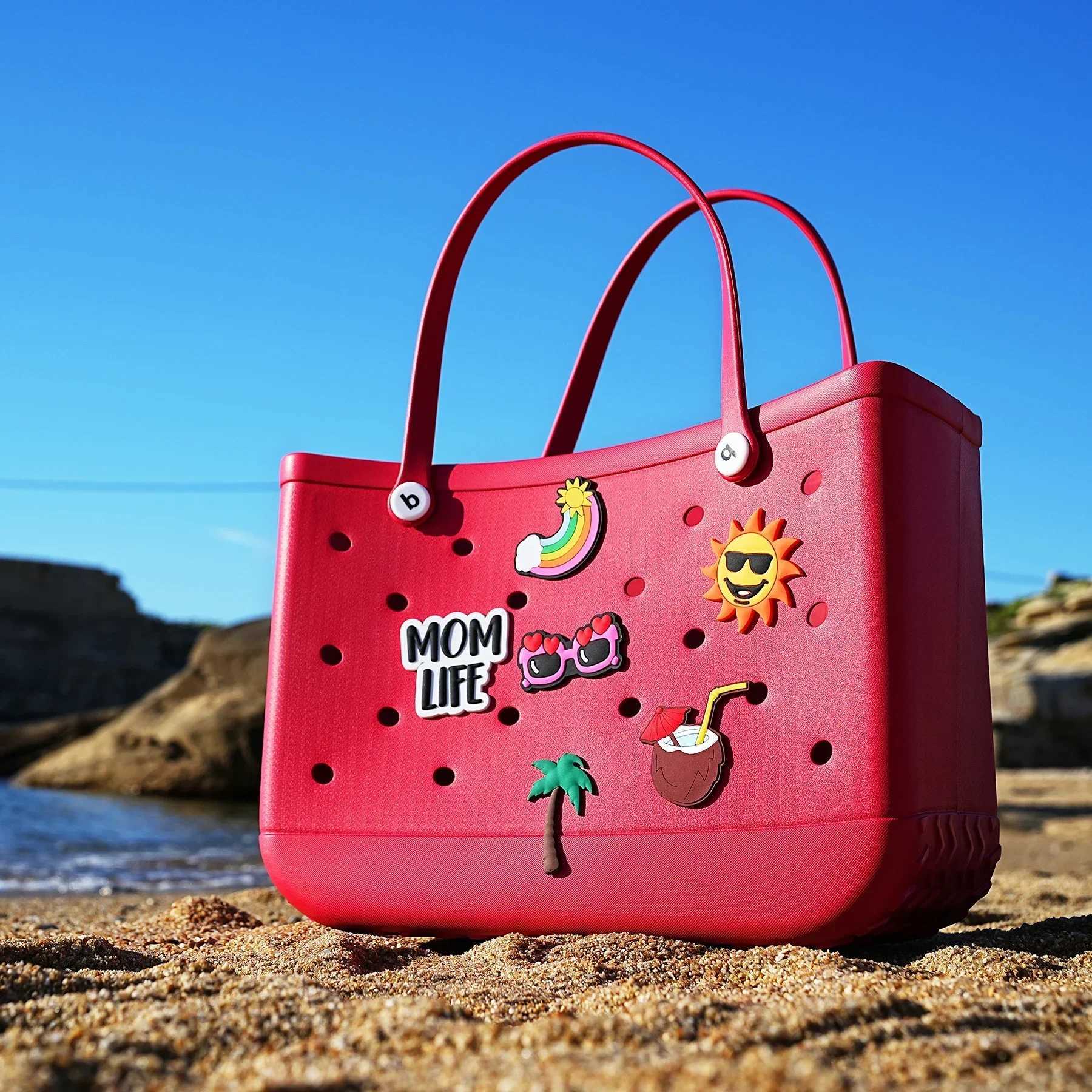 Beach bag for going out mom bag mens and womens rubber beach bag large capacity travel bag beach handbag W250415