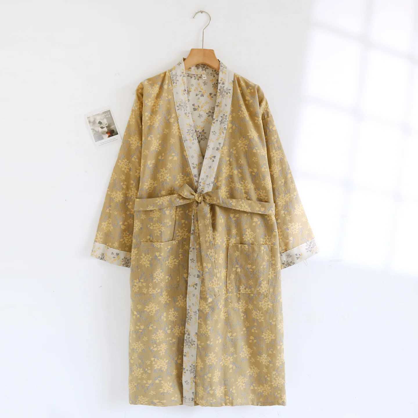 100 Cotton Wedding Dress New Vintage Spring Autumn Sleepwear Robe For Women Loose Casual Home Wear Bathrobe Shower Kimono C251115