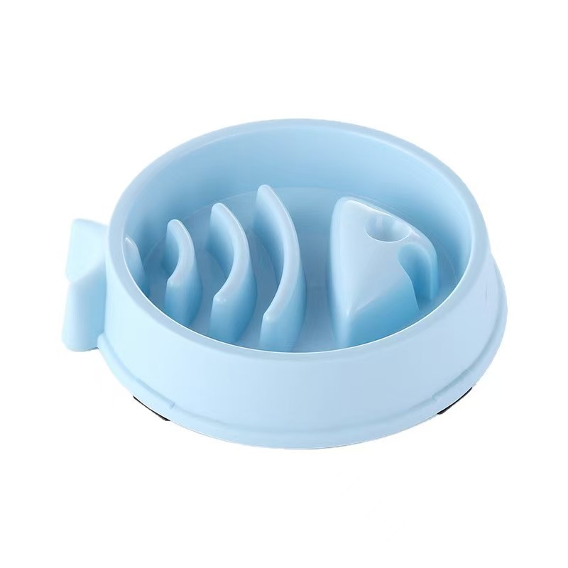 H1438 Affordable double pet bowl, one-piece plastic food bowl, non-slip design, suitable for both eating and drinking, perfect for cats and dogs.