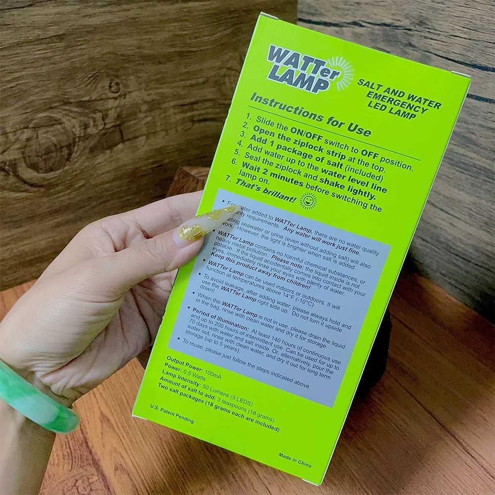 Salt Water Lamp Portable Outdoor Camping Light Reusable Waterproof Portable Energy Savin Lamp Picnic Fishing Camping Lantern M251115