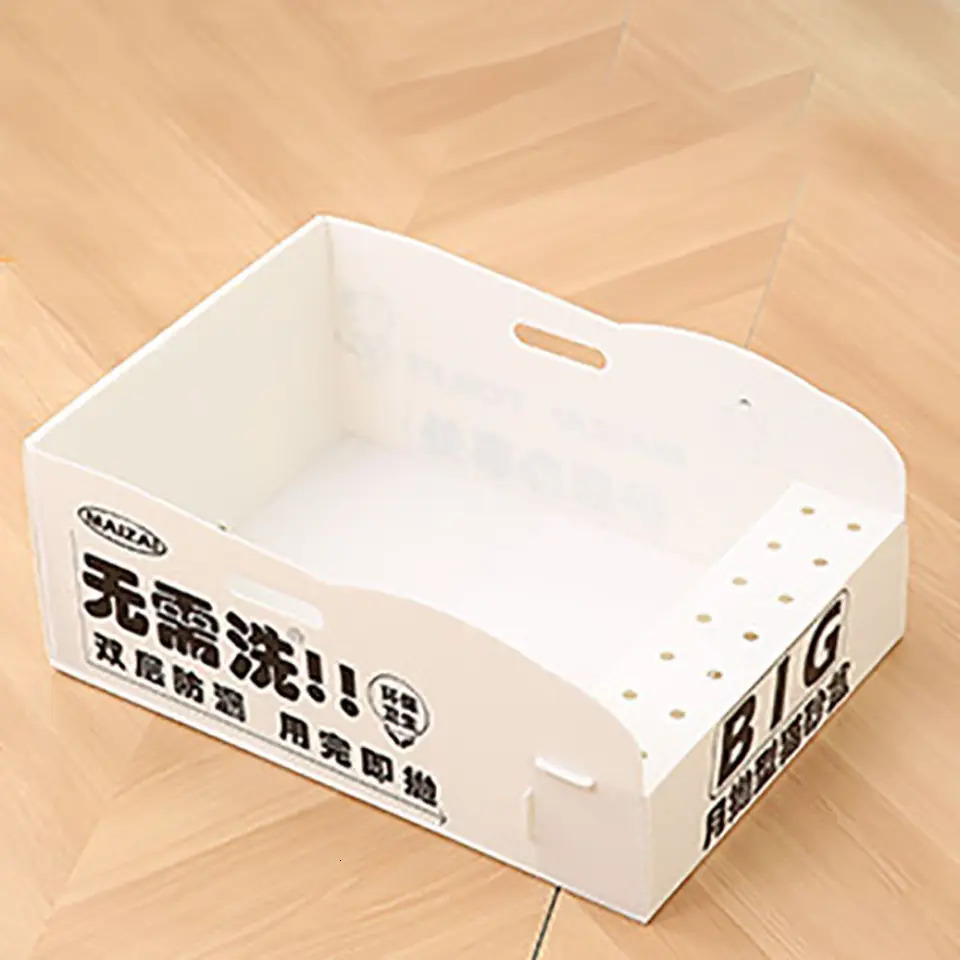 Convenient Foldable Pet Cat Litter Box Waterproof Disposable Cat Litter Tray PP Large Size Cat Toilet Outdoor 250414