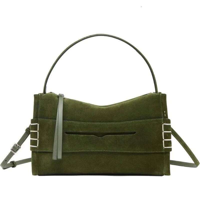Loafer Shoulder Women 2025 Trend High Quality Faux Suede Olive Green Handbag New Fashion Luxury Brand Designer Crossbody Bag