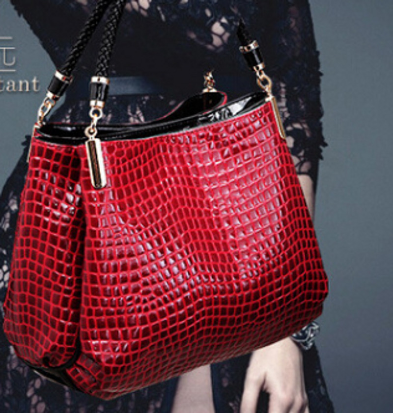 Fashion Trend Crocodile Pattern Portable Mature Temperament Handbag Women's Bag
