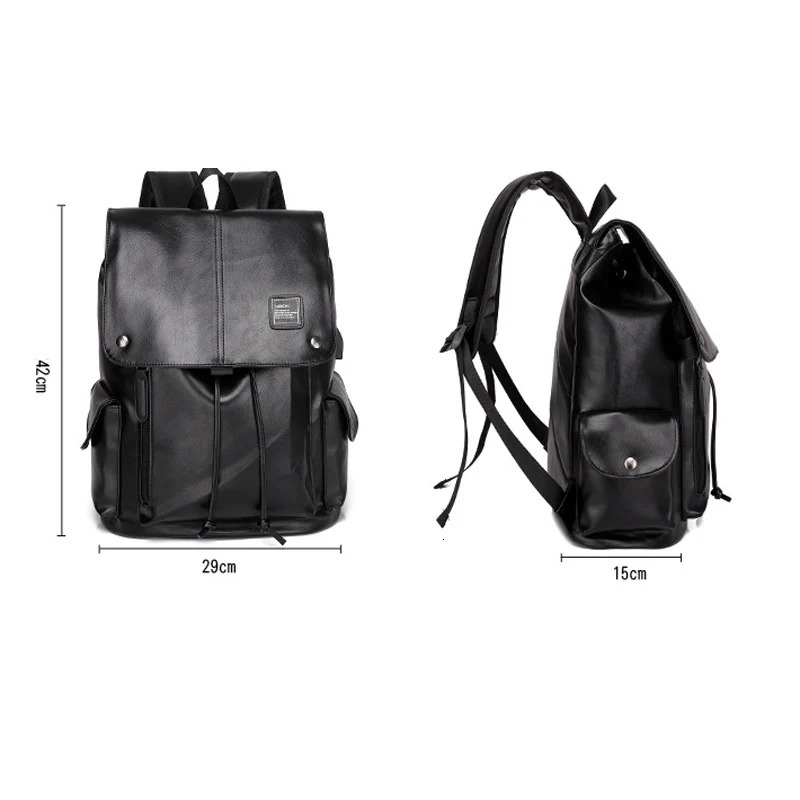 Fashionable mens backpack leather school backpack fashionable waterproof travel bag casual leather backpack 250410