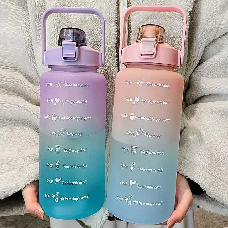09/2L Water Bottle Motivational Sport Water Bottle Leakproof Bottles Drinking Outdoor Travel Gym Fitness Jugs For Kitchen CupsW251114