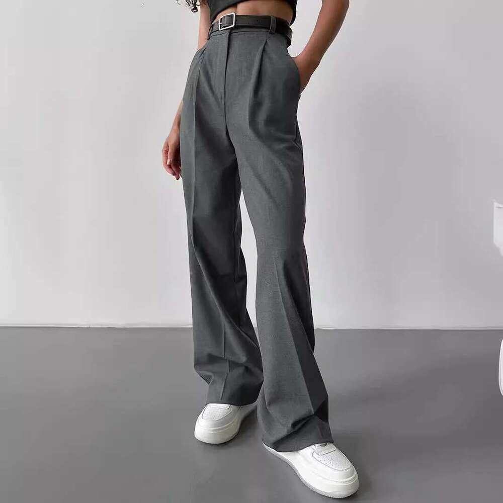 Classic Formal Straight Spring And Summer Women's Versatile Casual Wear Loose Fit Office Tourism Darp Wide Leg Pants