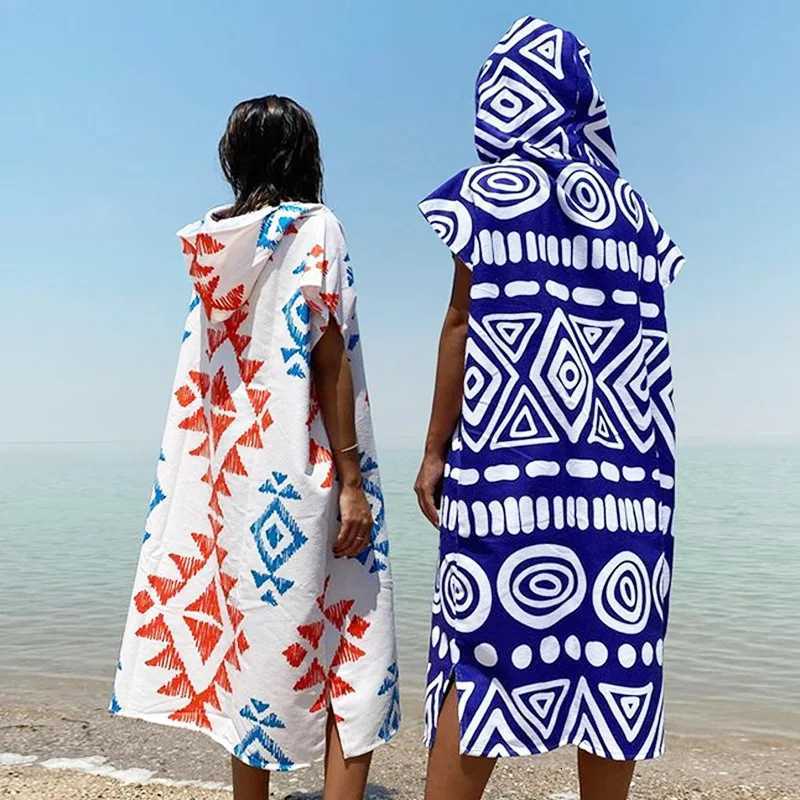 Beach bathrobe Cape surf poncho adult men hooded Quick drying bath towel for outdoor sandbeach from China C251115